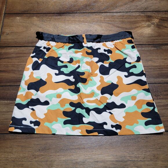 Shien Youth Brown Camo Mini Skirt w/ Belt - Size 10Y - Picture 3 of 5